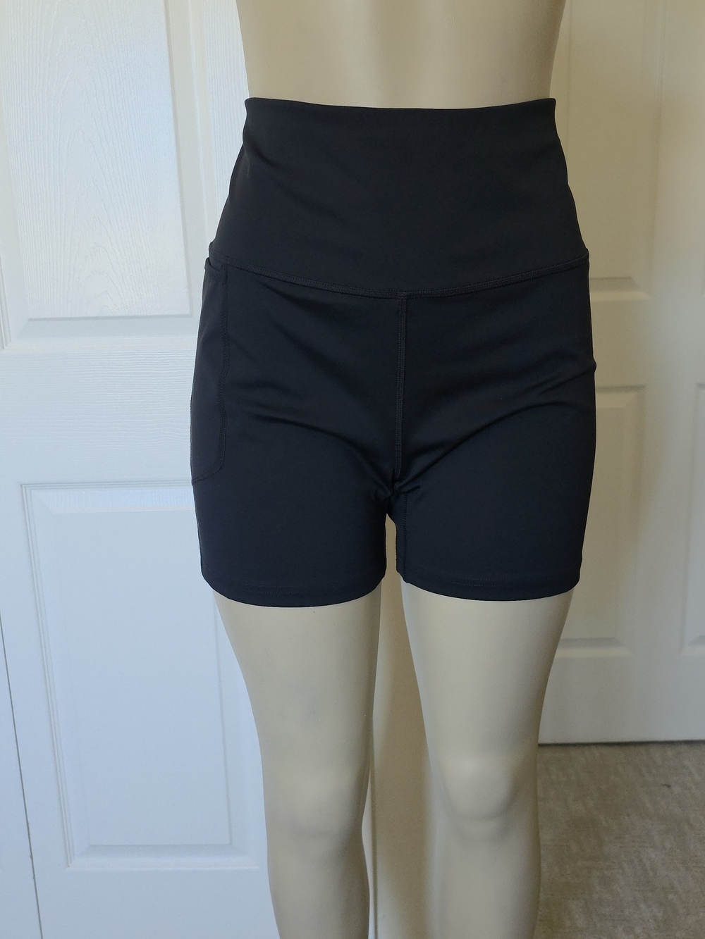 adidas Black High-Rise Performance Shorts with Side Pocket